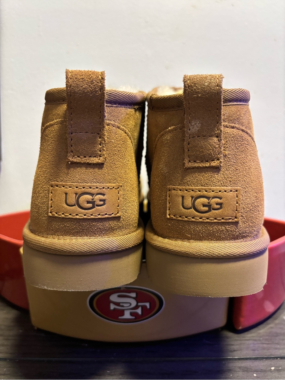 UGG women Tan and Red Sole Boot - Traction Tread